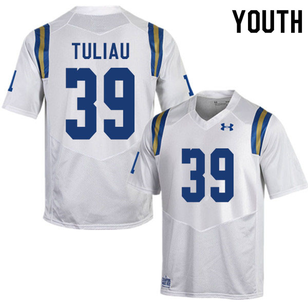 Youth #39 Kaleb Tuliau UCLA Bruins College Football Jerseys Sale-White - Click Image to Close